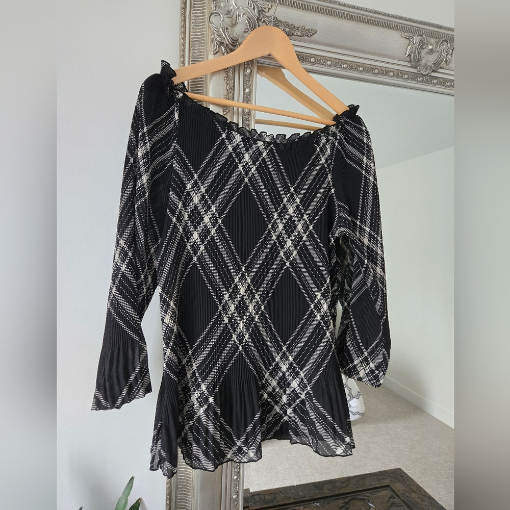 Plaid Print Blouse